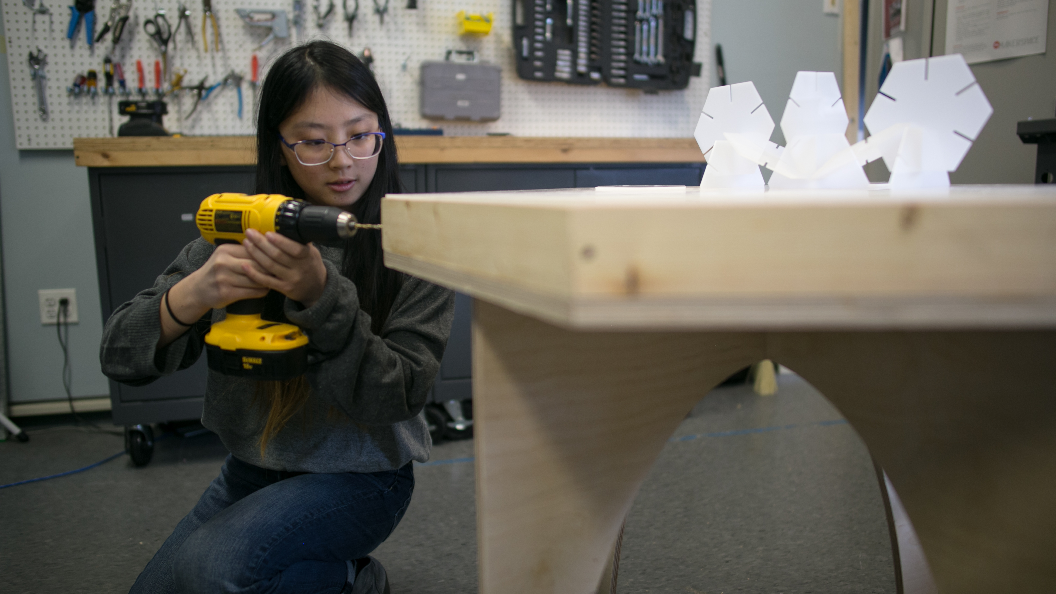 Student working on Connexus in Maker SPace