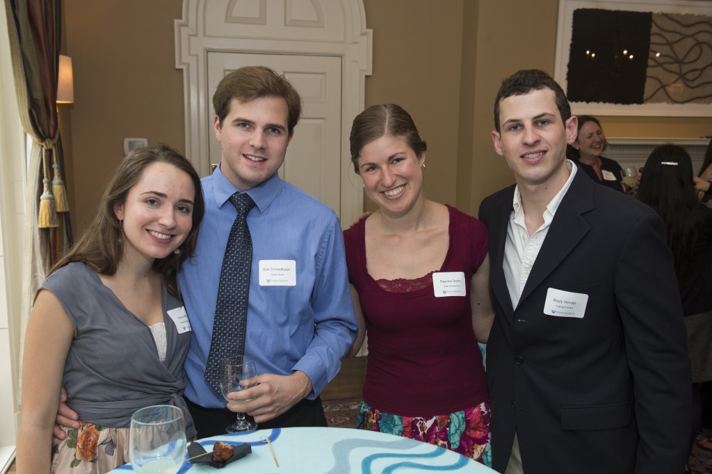 From left to right, seniors Anna Wherry (Marshall Scholarship), Erik Schmalbach (DAAD Grant), Raychel Santo (Udall Scholarship), and Bayly Winder (Fulbright Grant).