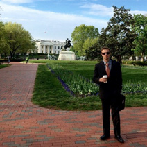 Justin in front of the white house