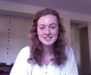 Screen capture of Julia from her Fulbright video.