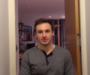 Screen capture of Michael from his Fulbright video.