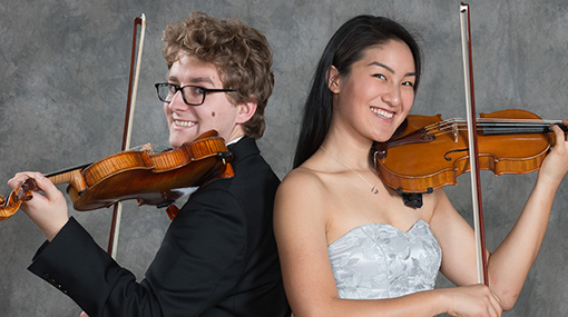 McGregor and Wu with violins