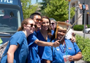 group selfie at the 2018 pride parade