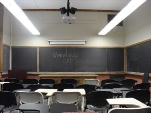 A classroom in Maryland Hall