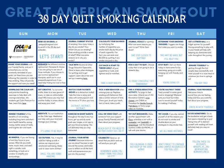 great-american-smokeout-30-day-quit-smoking-calendar-health-promotion-well-being