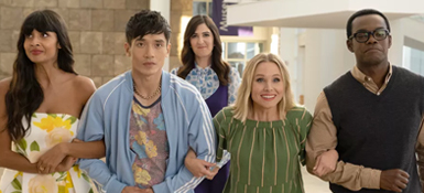 "The Good Place" cast walking together.