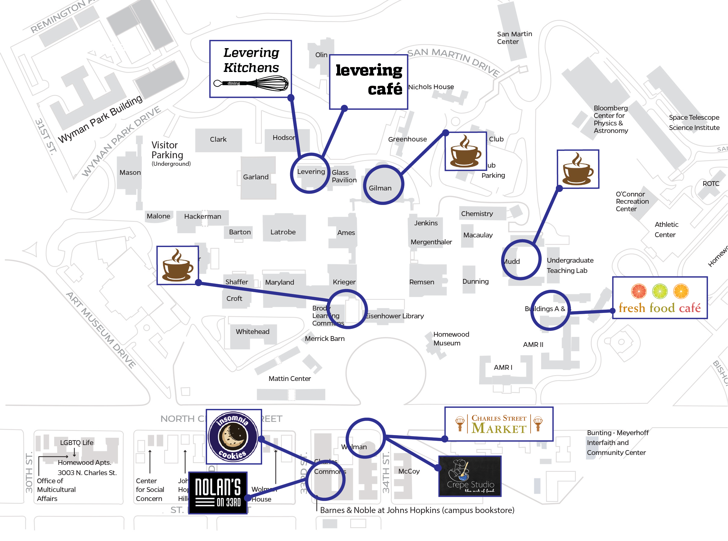 Johns Hopkins Campus Map United States Map States District 