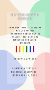 Chat with an LGBTQ+ Counselor @ Zoom (see signup below)