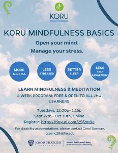 KORU Mindfulness - a 4 week series @ Zoom