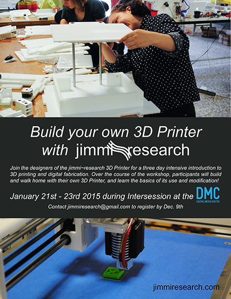 flyer advertising Jimmi research 3d printer workshop