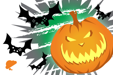 Cropped feature image of the Insanity Arcade Halloween Game Night internet banner
