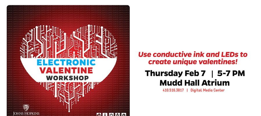 Flyer advertising Electronic Valentine workshop