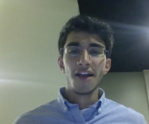 Screen capture of Haziq from his Fulbright video.