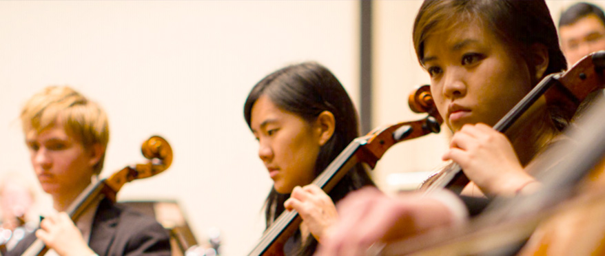 Musicians playing cello