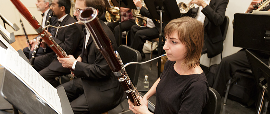 Bassoonist practicing