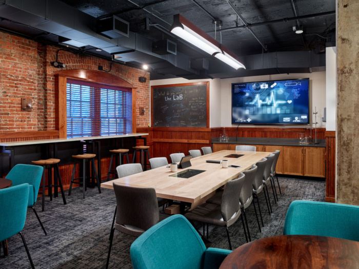 Interior view of the lab, with conference table and chairs