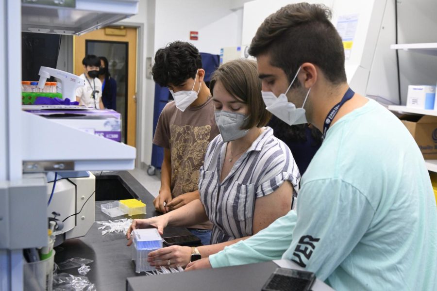 Students participate in a BME summer program demonstration.