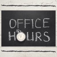 picture with text that reads Office Hours