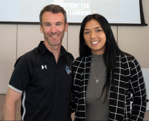 Emily Javedan smiling with Daniel Pollock