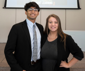 Shubhan Mathur and Taylor Jones smiling