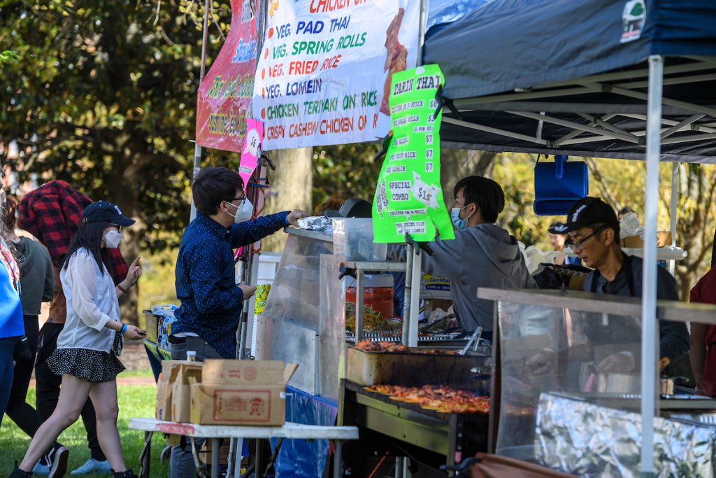 Vendors sell food during Spring Fair.