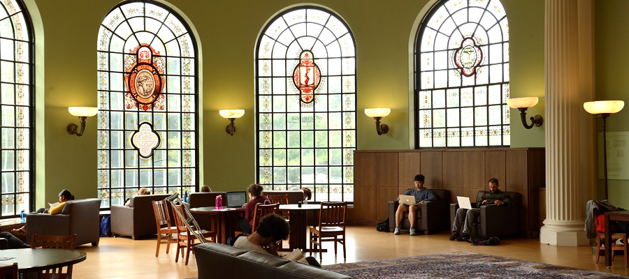 Students studying in the Hutzler Reading Room