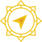 A yellow compass icon representing curiosity