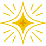 An icon of a yellow four-pointed star, representing responsible leadership